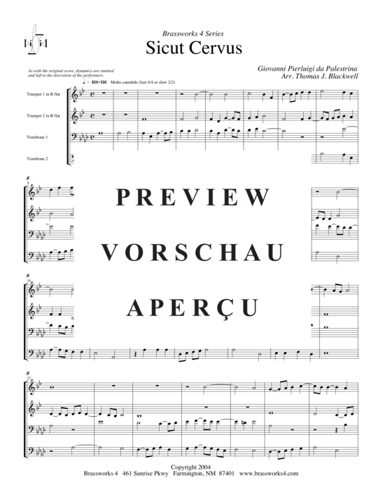 gallery: Sicut Cervus (2xTromp in B, Horn in F (Pos) , , , Pos)