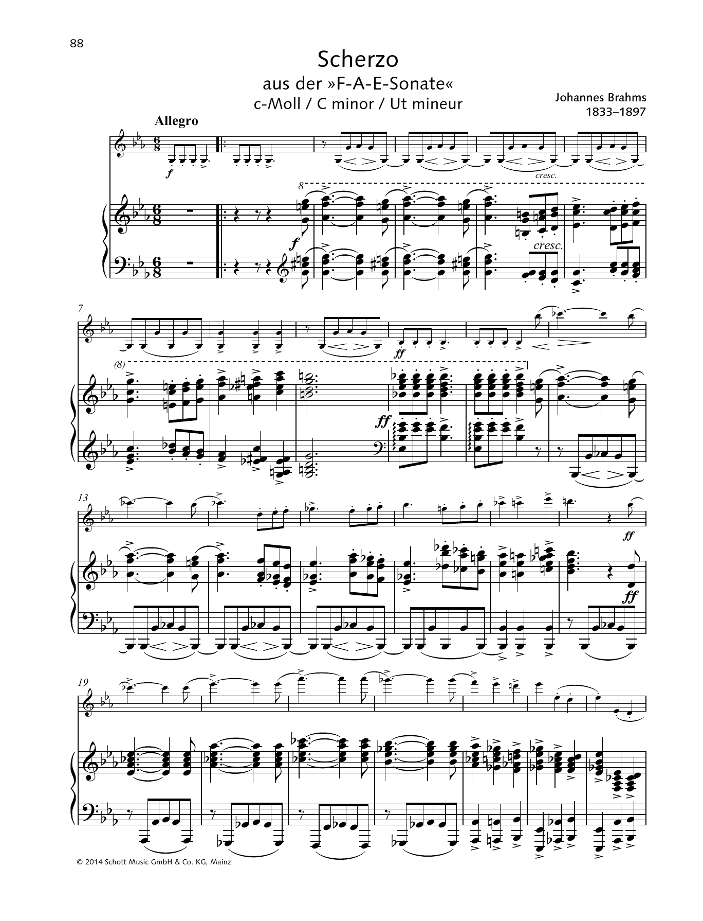 Produktgalerie: Seite 1 von 1 Scherzo, Johannes Brahms