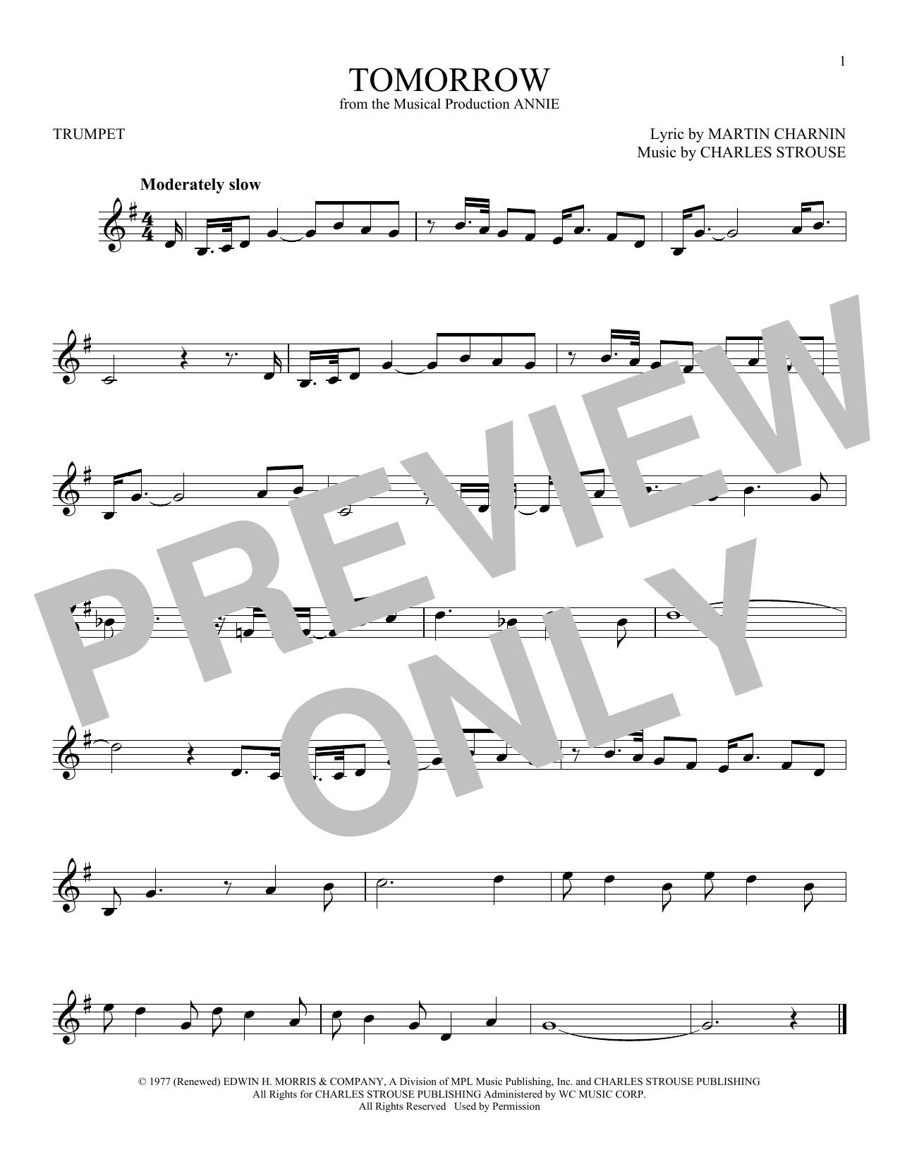 Produktgalerie: Seite 1 von 1 Tomorrow, Charles Strouse, Trompete