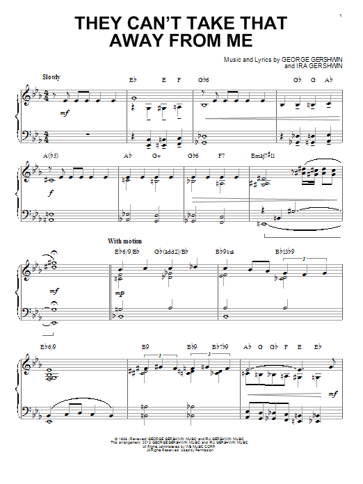 Product gallery: Page 1 of 1 They Can't Take That Away From Me [Jazz version] (arr. Brent Edstrom), George Gershwin