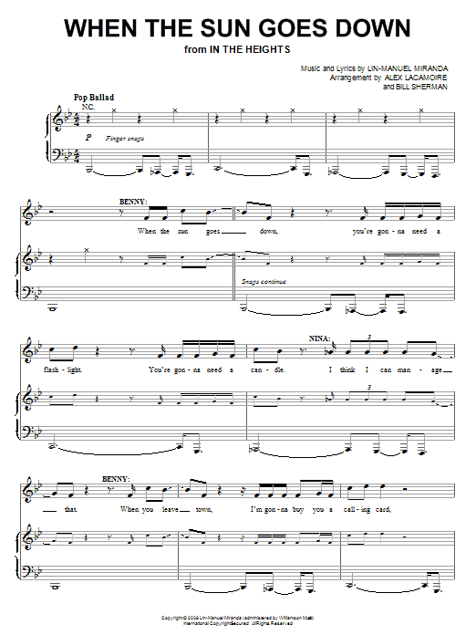 Produktbild zu: When The Sun Goes Down (from In The Heights: The Musical)