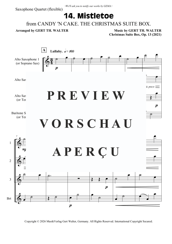 Produktgalerie: Seite 2 von 10 Mistletoe, , Saxophon Quartett