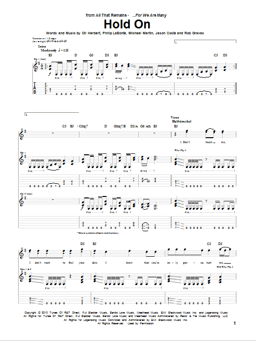 Produktgalerie: Seite 1 von 1 Hold On, All That Remains, Gitarre