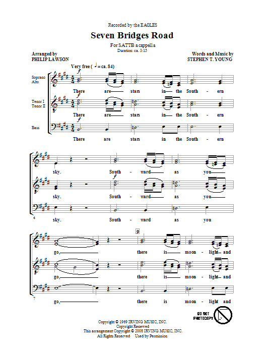 Product picture to: Seven Bridges Road (arr. Philip Lawson)