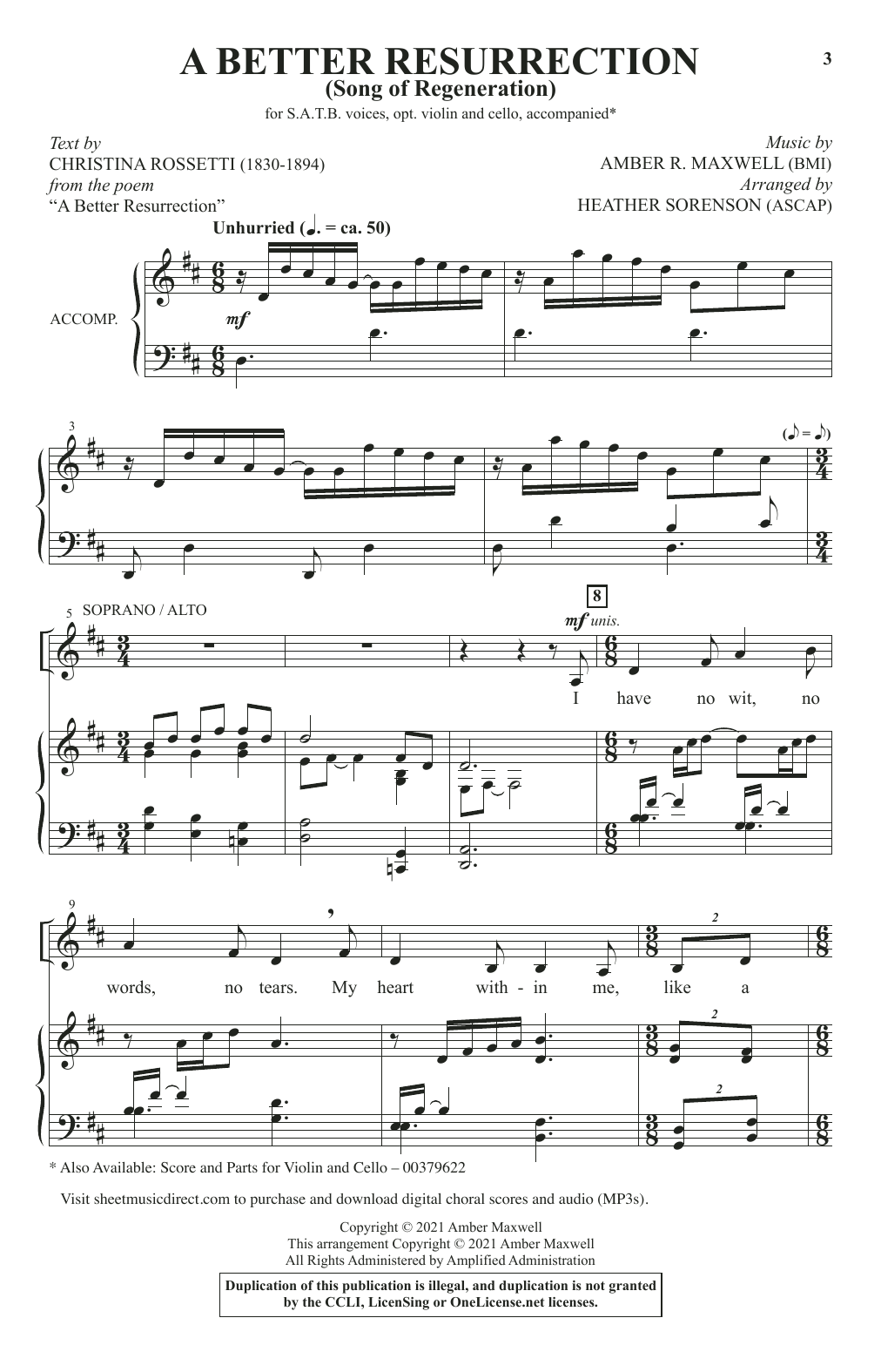 Product picture to: A Better Resurrection (Song Of Regeneration) (arr. Heather Sorenson)