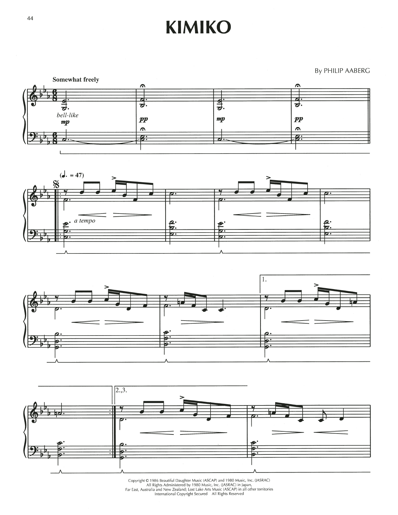 Produktgalerie: Seite 1 von 1 Kimiko (from The Story Of Naomi Uemura), Philip Aaberg, Klavier