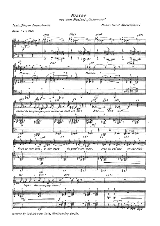 Product picture to: Mister aus: dem Musical Casanova