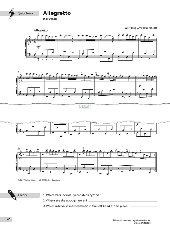 Product gallery: Page 1 of 1 Allegretto, Wolfgang Amadeus Mozart