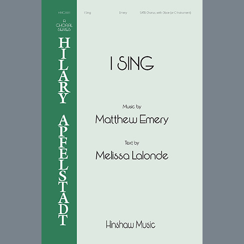 cover: I Sing, Matthew Emery, Chor