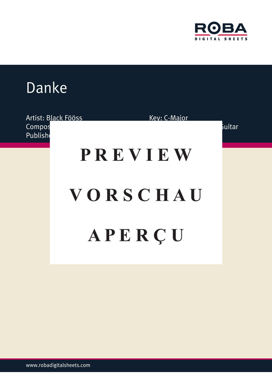gallery: Danke , Bläck Fööss, (Melodie + Akkorde, extra Textblatt)