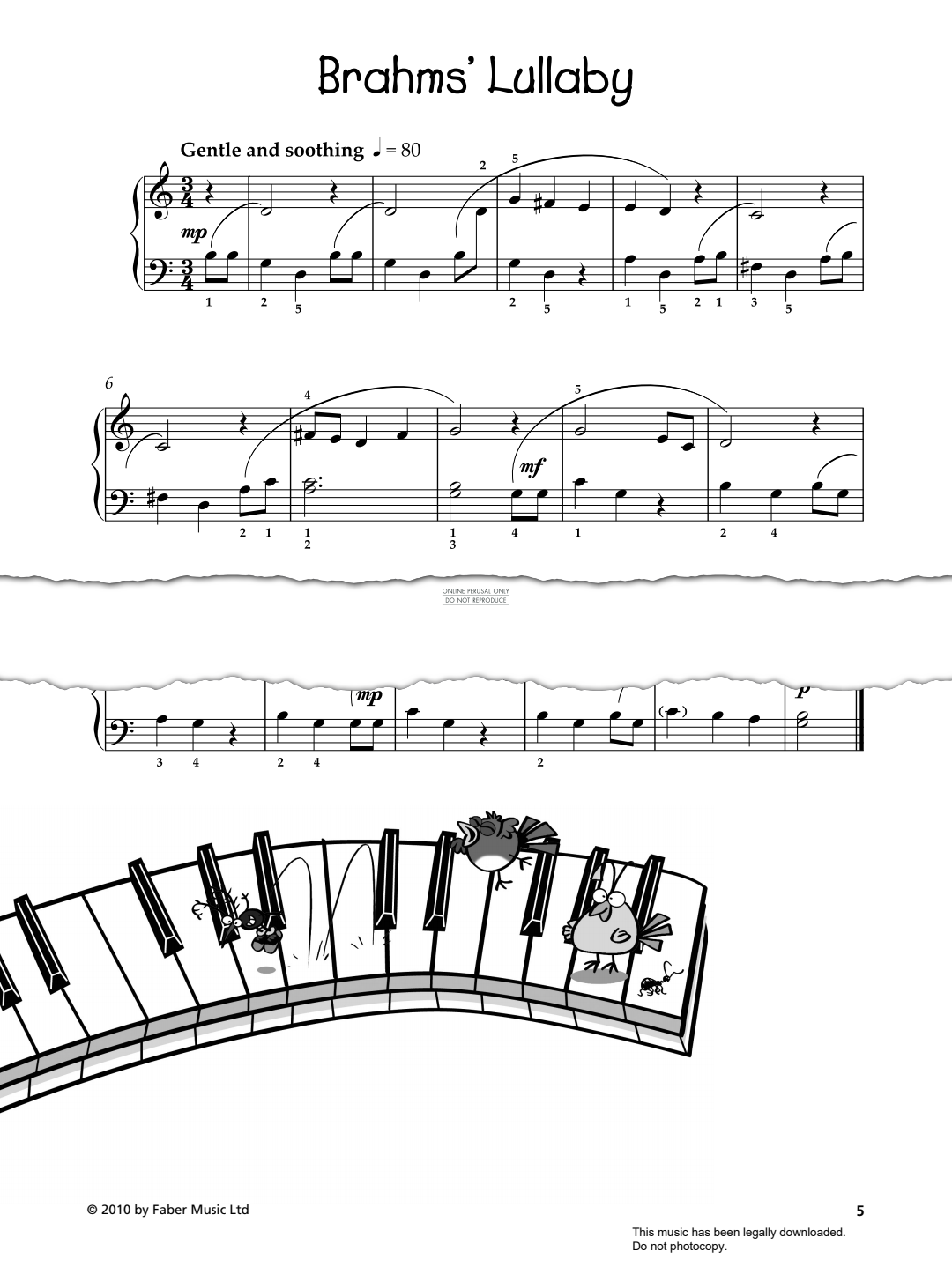 Produktgalerie: Seite 1 von 1 Lullaby (Wiegenlied), Johannes Brahms, Klavier