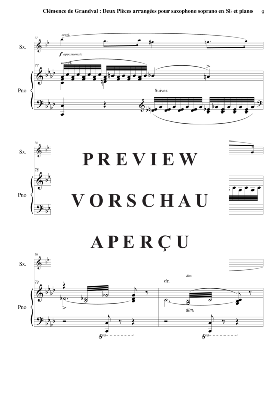 Product gallery: Page 10 of 21 Deux Pièces : Lamento et Scherzetto , , (soprano saxophone + piano)