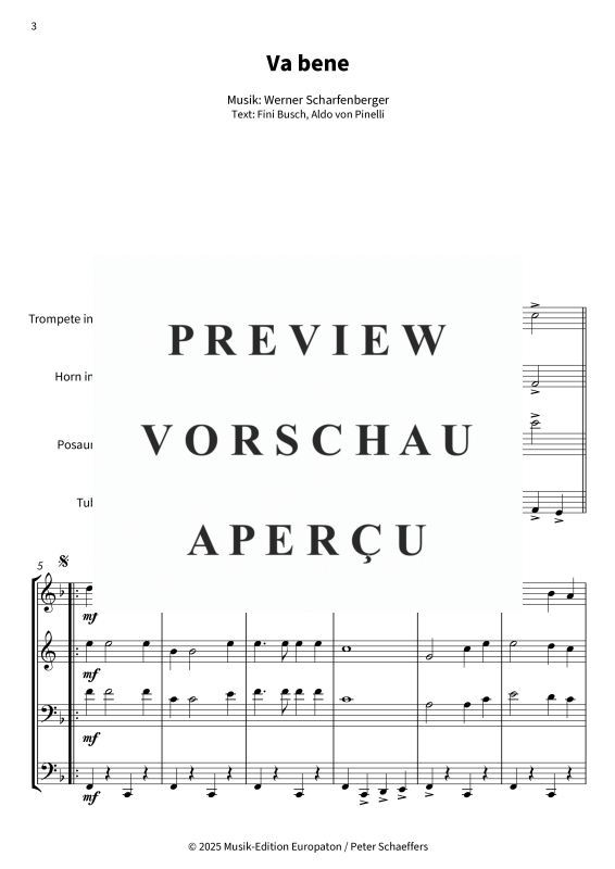 Produktgalerie: Seite 5 von 11 Va bene, Peter Kraus, (Blechbläserquartett)