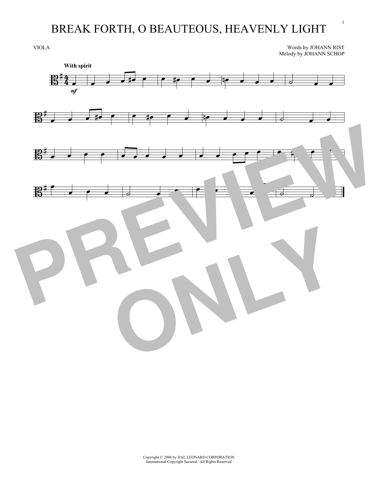Product gallery: Page 1 of 1 Break Forth, O Beauteous, Heavenly Light, J.S. Bach