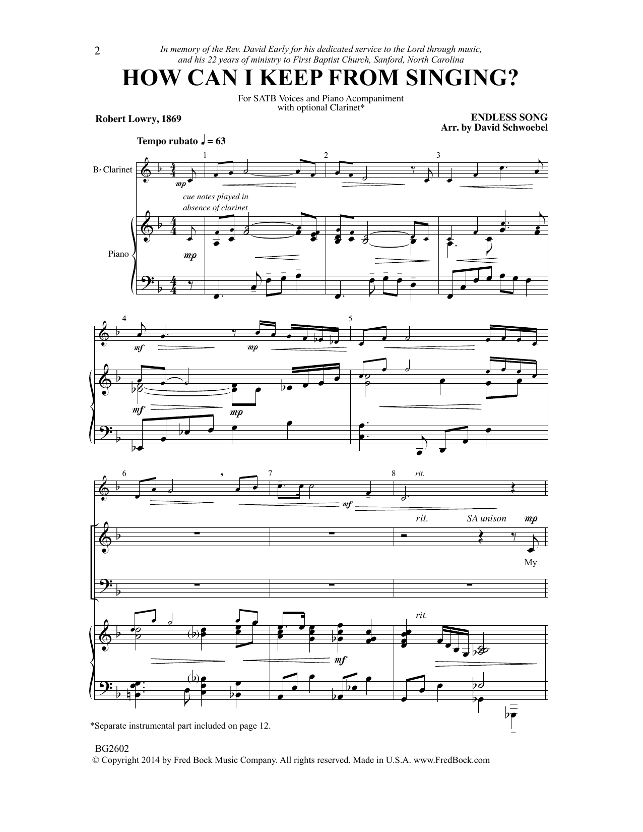 Product picture to: How Can I Keep from Singing?