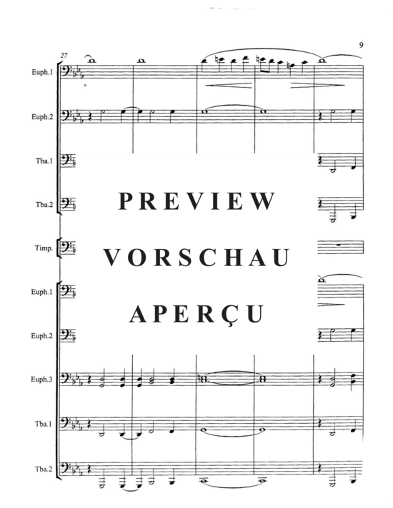 Produktgalerie: Seite 11 von 21 Fanfare and Song , , (Tuba Ensemble für SoloTuba Quartett EETT, Pauken + Tuba Quintett)