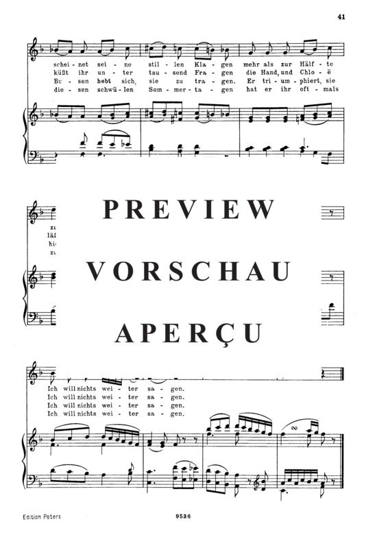 Product gallery: Page 3 of 3 Die Verschweigung K. 518, , High Voice and Piano