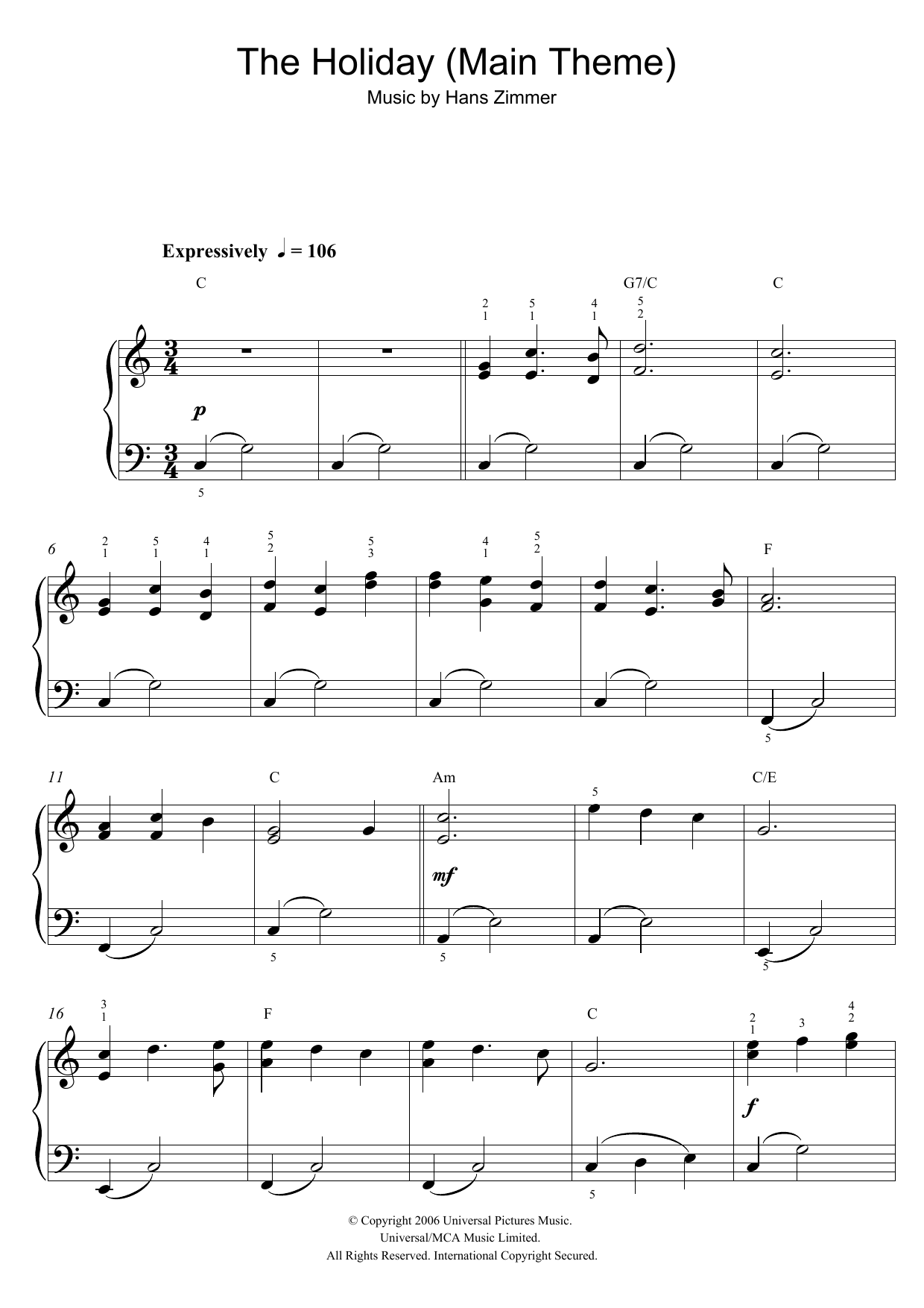 Produktbild zu: The Holiday (Main Theme)