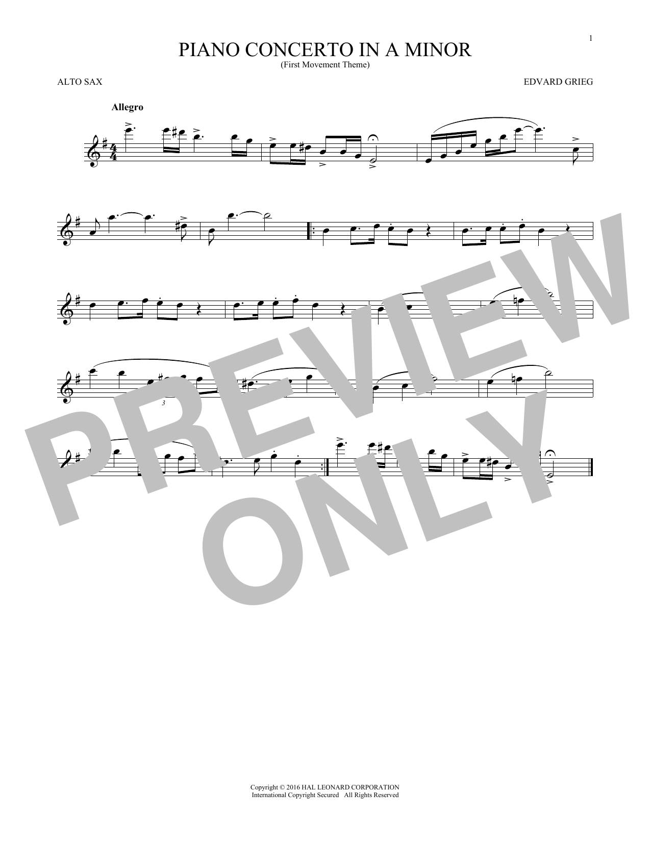 Product gallery: Page 1 of 1 Piano Concerto In A Minor, Op. 16, Edvard Grieg