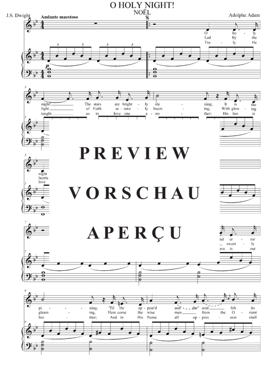 gallery: O Holy Night (Gesang mittel + Klavier) , ,  (B-Dur)