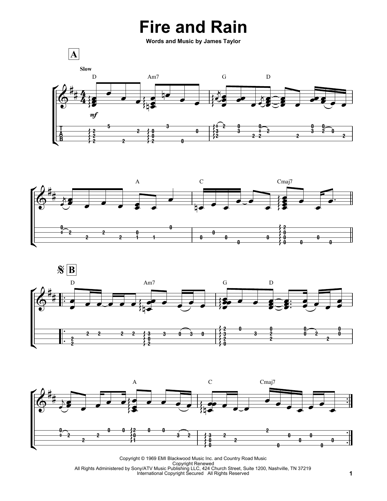 Product gallery: Page 1 of 1 Fire And Rain, James Taylor
