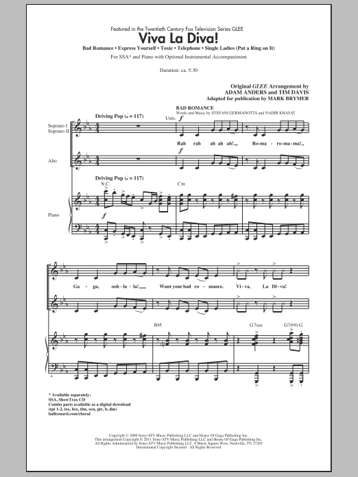 Produktgalerie: Seite 1 von 1 Viva La Diva! (Medley featuring Songs from Glee), Mark Brymer, Chor