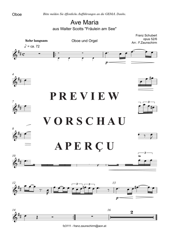 Product gallery: Page 5 of 7 Ave Maria , , (oboe + organ)