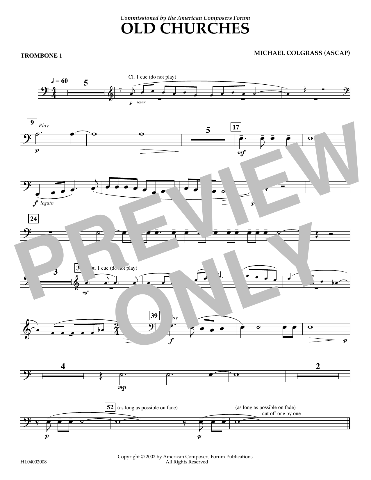 Produktbild zu: Old Churches - Trombone 1