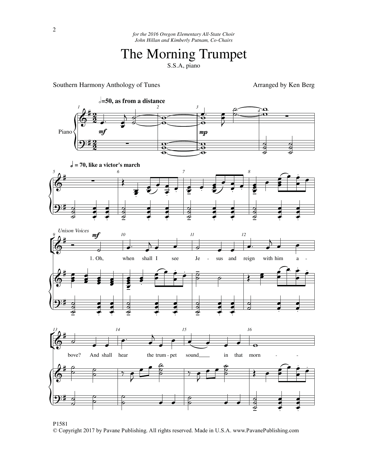Produktgalerie: Seite 1 von 1 The Morning Trumpet, Ken Berg, Chor