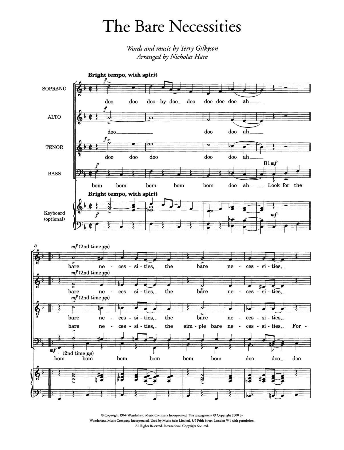 Product picture to: The Bare Necessities (from The Jungle Book) (arr. Nicholas Hare)