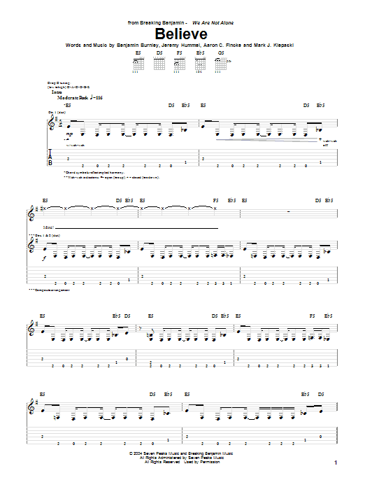Produktgalerie: Seite 1 von 1 Believe, Breaking Benjamin, Gitarre