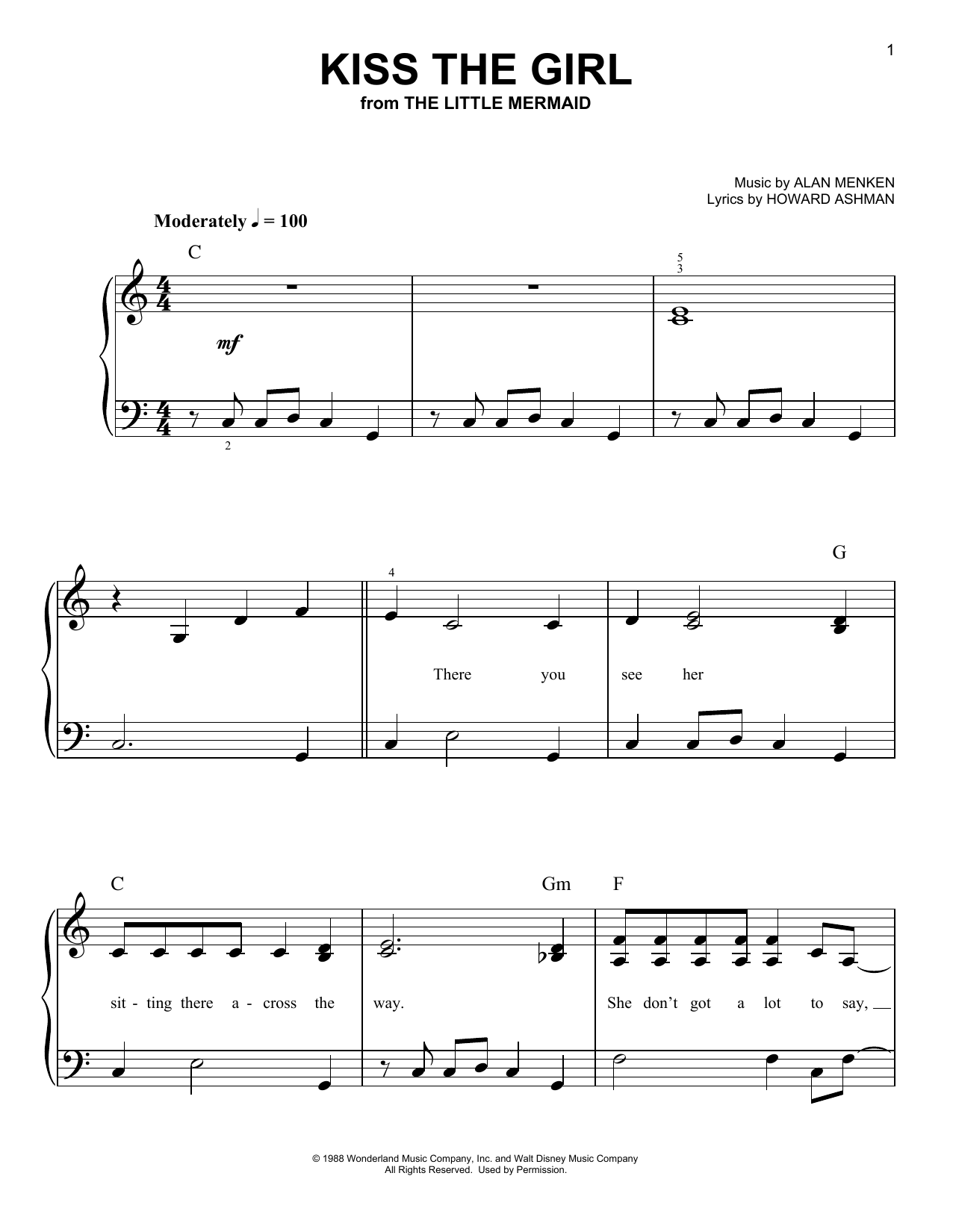 Produktbild zu: Kiss The Girl (from The Little Mermaid)