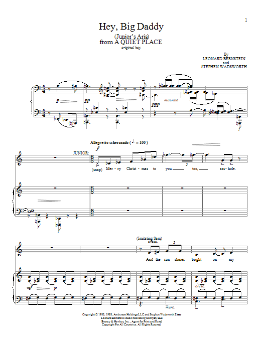 Product picture to: Hey, Big Daddy (Junior's Aria)