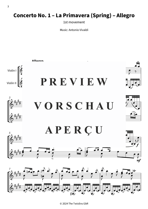 gallery: The Four Seasons - arranged for two violins, The Twiolins, (Geige)
