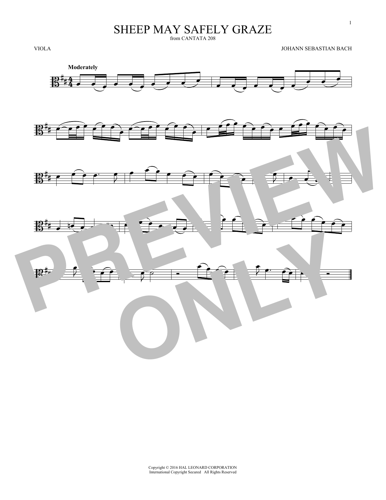 Produktgalerie: Seite 1 von 1 Sheep May Safely Graze, Johann Sebastian Bach, Viola