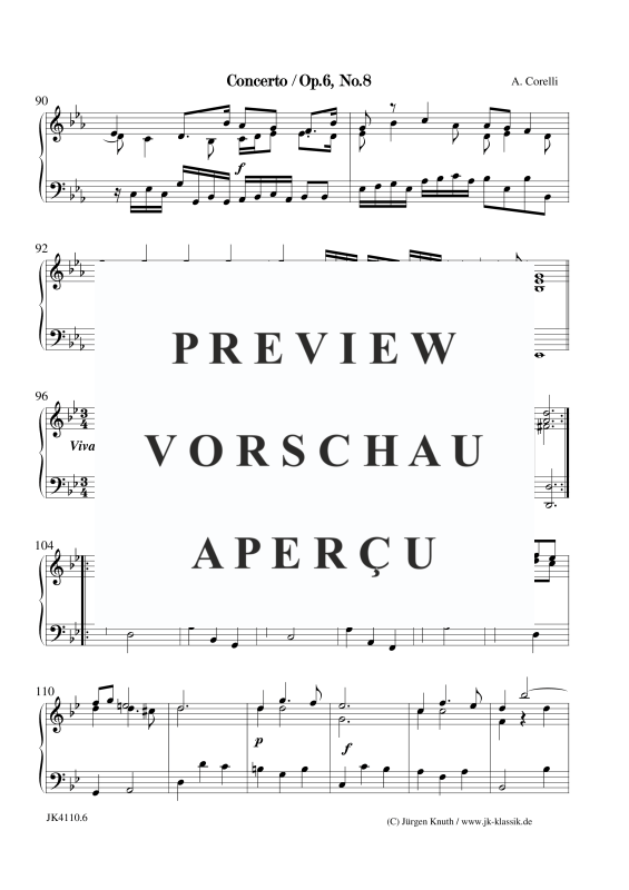 gallery: Concerto Op.6. No.8, , Klavier/Cembalo Solo