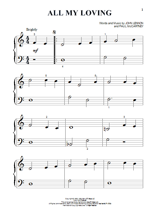 Produktgalerie: Seite 1 von 1 All My Loving, The Beatles, Klavier
