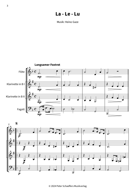 Product gallery: Page 1 of 11 La - Le - Lu, Heinz Rühmann, (Woodwind Quartet)