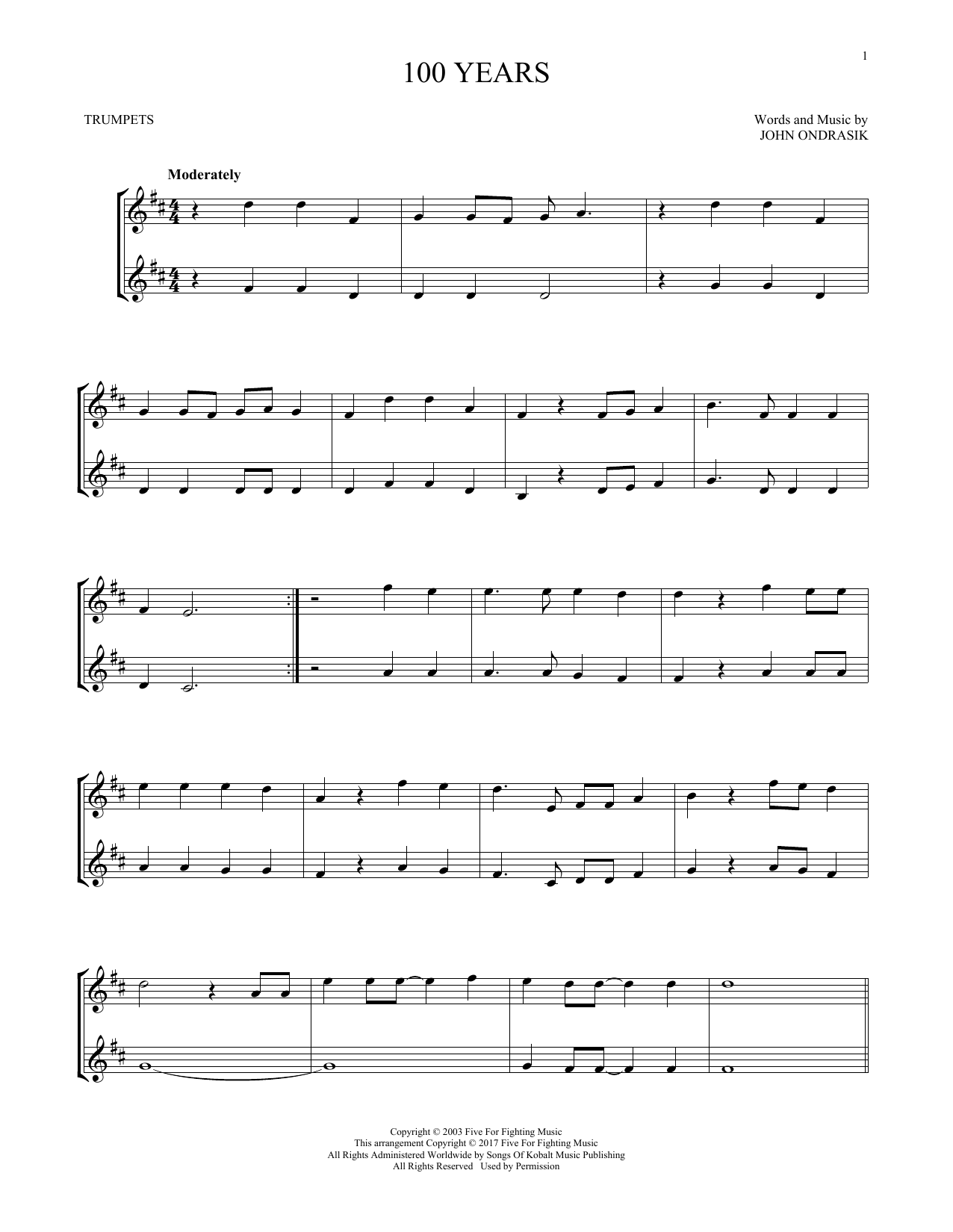 Produktgalerie: Seite 1 von 1 100 Years, Five For Fighting, Trompete