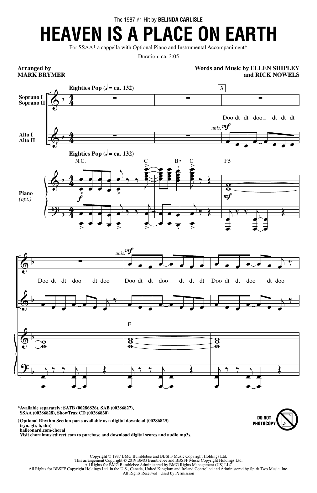 Produktgalerie: Seite 1 von 1 Heaven Is A Place On Earth (arr. Mark Brymer), Belinda Carlisle, Chor