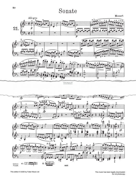 Produktgalerie: Seite 1 von 1 Sonata in F major KV 533, Wolfgang Amadeus Mozart, Klavier