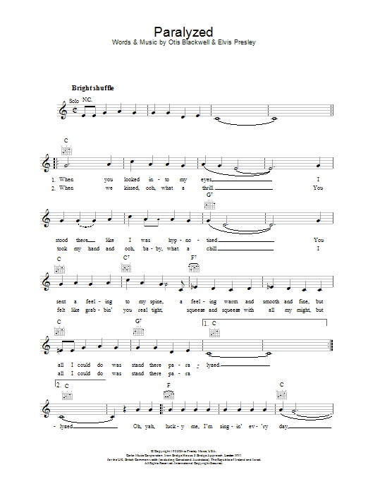 Produktgalerie: Seite 1 von 1 Paralyzed, Elvis Presley, Melodieinstrument