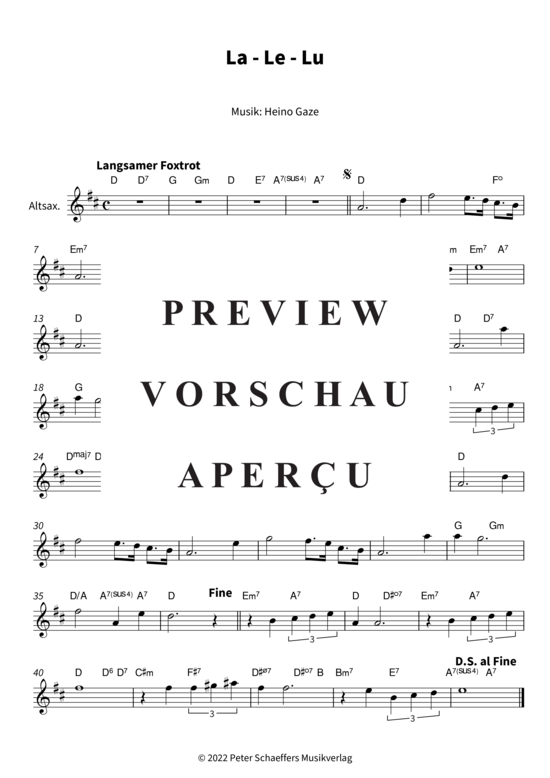 gallery: La - Le - Lu (Soloinstrument in Es + Akkorde) , Rühmann, Heinz,  (Leadsheet)
