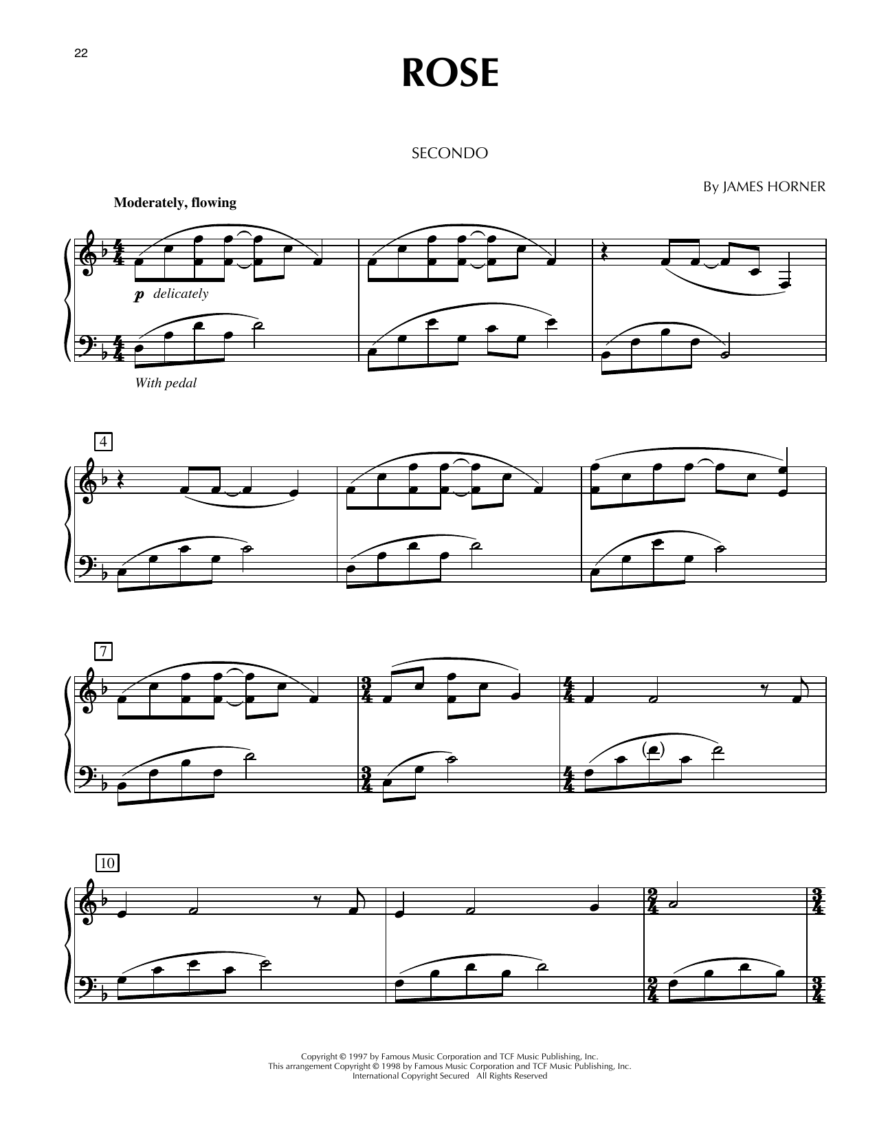 Produktgalerie: Seite 1 von 1 Rose (from Titanic), James Horner, Klavier