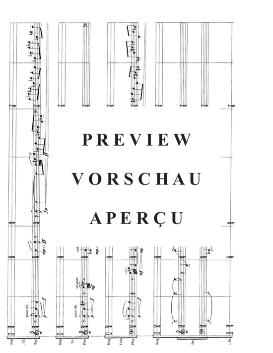 Produktgalerie: Seite 11 von 21 Quartet for the End of Music , , (Gemischtes Ensemble für Bass Klarinette, Violoncello, Tuba + Percussion)