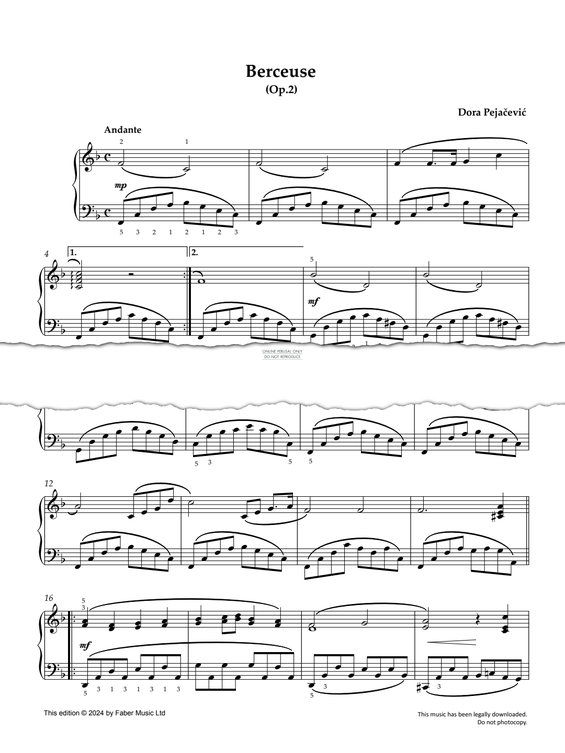 Product picture to: Berceuse Op. 2