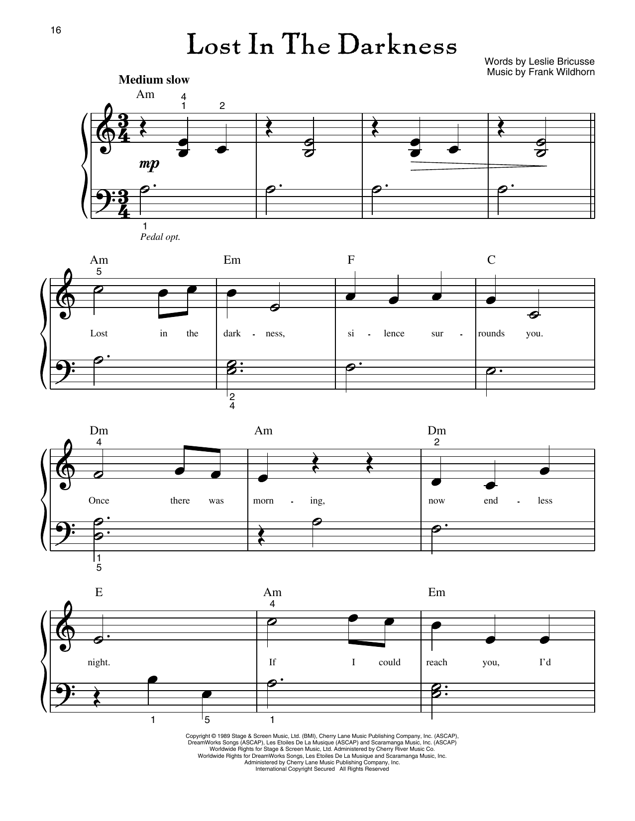 Product picture to:  Lost In The Darkness (from Jekyll And Hyde) - Leslie Bricusse