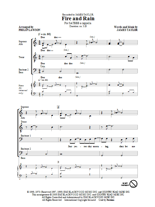 Product picture to: Fire And Rain (arr. Phillip Lawson)