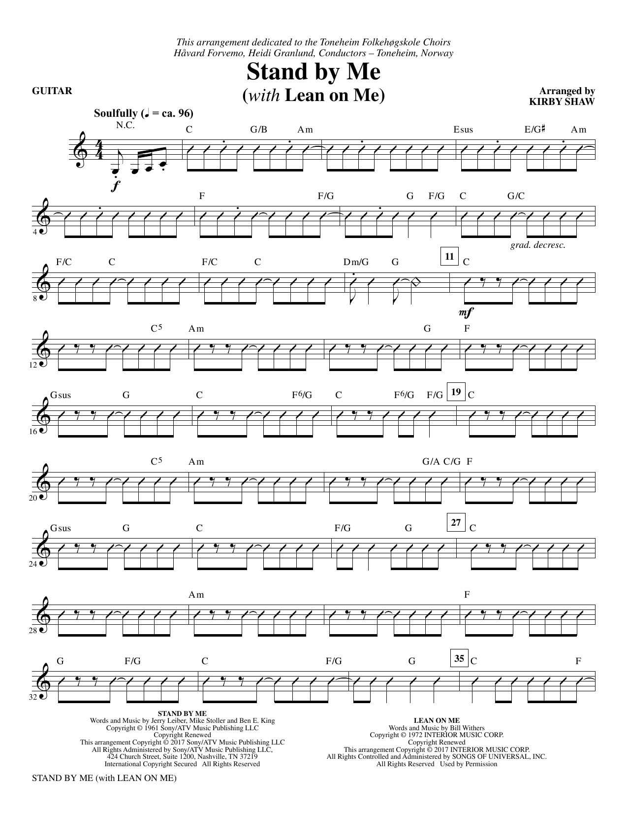 Produktgalerie: Seite 1 von 1 Stand By Me (with "Lean On Me") - Guitar, Kirby Shaw, Chor