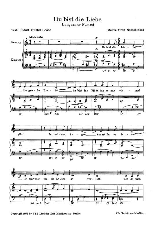 Product picture to: Du bist die Liebe Langsamer Foxtrot